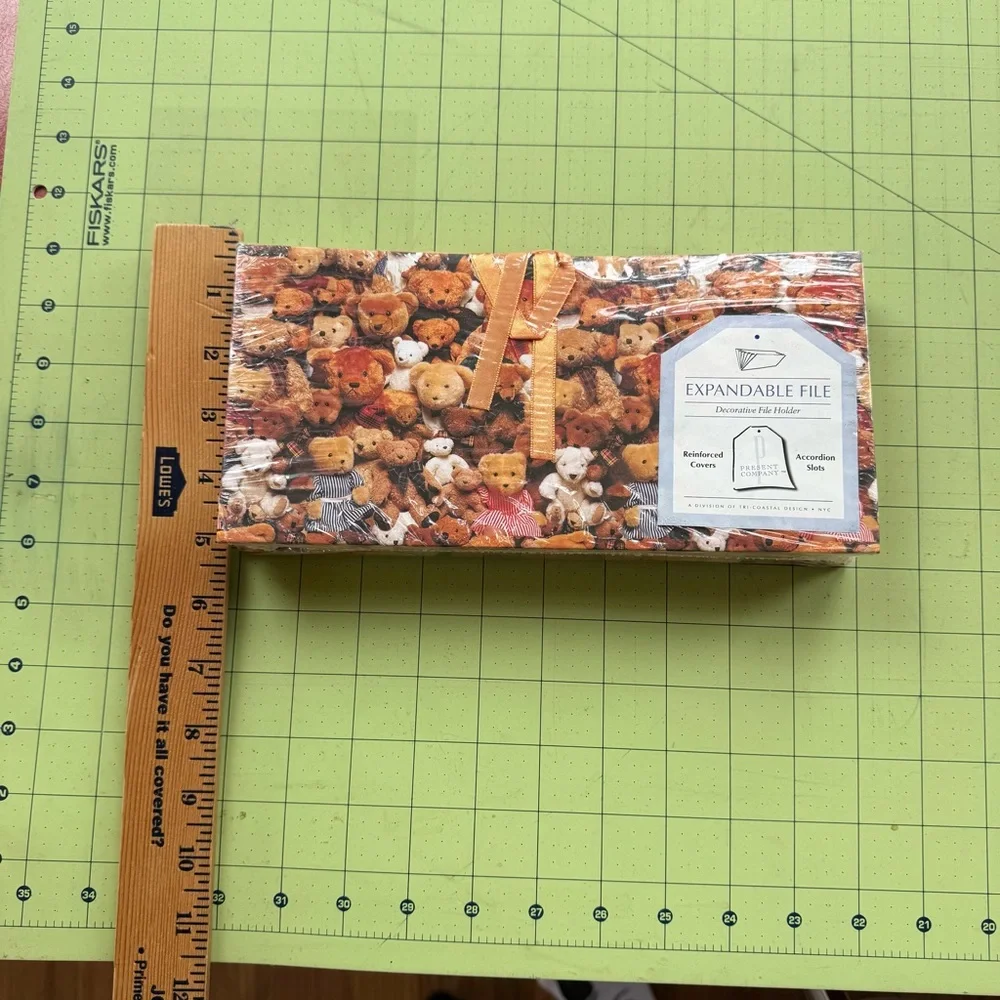 Vintage 90s Y2K Teddy Bear Expandable File Folder Organizers 2 pcs NIP